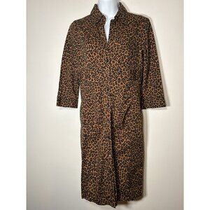 EXPRESS Leopard Cheetah Button Up Long Sleeve Shirt‎ Dress  Size 8